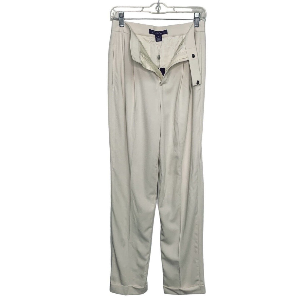 Ralph Lauren Purple Label Pleated Wool Pants Womens Size 0 NWT Defects $1390 - Picture 4 of 16